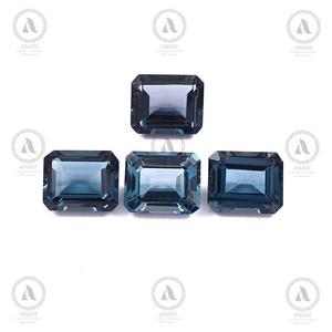 Natural <b>London</b> Blue Topaz Octagon 9x11mm Faceted Loose Gemstone AAA Quality Emerald Cut Deep Blue Gem for Ring Setting Jewelry - Product Image 2