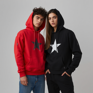 Sudadera con Capucha Estampada de Estrellas, Unisex, de Algodón y Felpa, Diseño Cósmico, Ropa Urbana, Personalizable OEM/ODM - Product Image 6