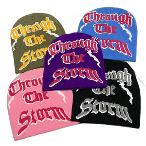 Unisex Jacquard Beanie Hat Star Pattern Geometric Design Street Style <b>Winter</b> <b>Cap</b> 56-58CM Polyester/Cotton Knit 3D Embroidery - Product Image 1