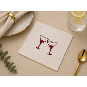 Premium 100% Linen Printed Cocktail <b>Coaster</b> | Luxury Reusable Fabric <b>Drink</b> <b>Coasters</b> for Dining Table, Bar & Home Decor - Product Image 3