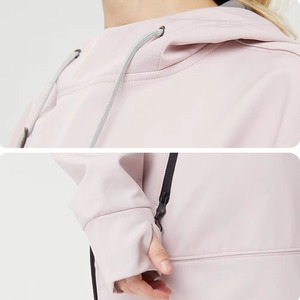 Ski & Snowboarding <b>Waterproof</b> Windbreaker Hooded <b>Jacket</b> Blush Pink Black <b>Grey</b> Hooded Pullover Anorak Thumbhole Cuffs Pockets - Product Image 2