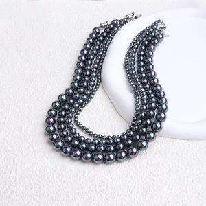 Collar de Perlas Azules Shi para Mujer, Estilo Ligero y Lujoso, Cadena para Clavícula de Alta Gama, Mismo Estilo que los Bloggers - Product Image 2