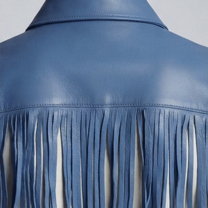 Custom <b>Biker</b> Leather Fringe <b>Jacket</b> Wholesale Female Leather Fringe <b>Jacket</b> Women Leather Fringed <b>Jacket</b> With Zip-Up - Product Image 5