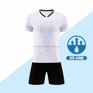 2025 Classic Short Sleeve White Custom Sublimation Mesh Soccer Uniform Wholesale <b>Best</b> <b>Football</b> Jersey and Tracksuit Set - Product Image 5