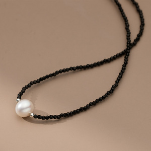 Collier en argent pur Nalan S925, style simple rétro, perle, avec un design unique, accessoire de niche Y01076 - Product Image 4