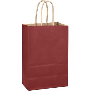 24pcs Brown <b>Red</b> <b>Paper</b> Gift Bags with Handles 8.3"x6"x3.15" Solid Color Party Favor Bags Bulk Order - Product Image 2