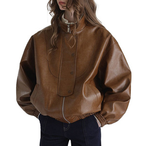Veste de moto pour femme en cuir de vachette véritable vintage de haute qualité avec doublure en fausse fourrure respirante et écologique, manteau d'hiver - Product Image 1