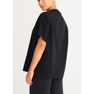 เสื้อยืดคอกลมแขนสั้นผ้าฝ้าย 100% หนา 260GSM สกรีนลายกราฟิก ทรงหลวม สไตล์สตรีทแวร์ สำหรับผู้หญิง ขายส่ง - Product Image 6