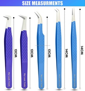 Pince à cils professionnelle pour extensions de cils, pointe fine droite 90° °   Outil russe - Product Image 3