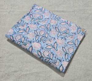 Tela de algodón elegante con estampado en bloque, ecológica, reutilizable, con estampado floral personalizado, tela estampada a mano, proveedor de pedidos al por mayor. - Product Image 4