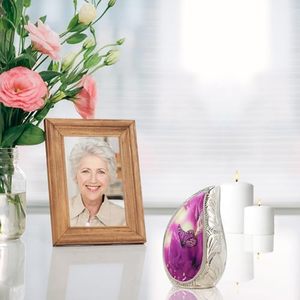 Executive Aluminum Tear Drop <b>Memorial</b> Cremation <b>Keepsake</b> Urn Ash Tribute Holder Featuring Artistic Secure Closure - Product Image 2