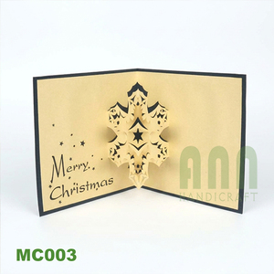 Tarjeta de Felicitación Personalizada con Impresión 3D de Copo de Nieve 'Gracias', Hecha a Mano, con Acabado Brillante, Impresión Offset, Recuerdo para Bodas y Cumpleaños - Product Image 4
