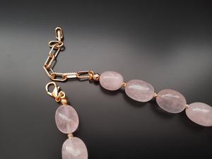 Raw Rose Quartz Crystal <b>Necklace</b> Chunky <b>Statement</b> Gemstone <b>Necklace</b> Handmade Jewelry Gift For Women Wife - Product Image 2