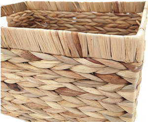 Woven Straps <b>for</b> Storage <b>Baskets</b> With Lid Viet Nam Water Hyacinth <b>Basket</b> Vietnam Products Handwoven Leather Dark Brown <b>Hamper</b> - Product Image 6