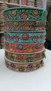 ริบบิ้นลูกไม้ปักลายออร์แกนซ่าประดับเลื่อมเมทัลลิกและลูกปัดสำหรับรองเท้าและกระเป๋า - ขายส่งราคาพิเศษ - Product Image 4