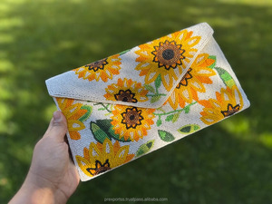 Bolso de Mano de Algodón con Bordado Floral y Cuentas, Hecho a Mano, Portátil, para Bodas de Otoño, Fiestas Nocturnas, Bolso de Novia, Personalizado, de Lujo, para Mujer - Product Image 6