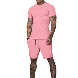 Ensemble deux pièces de haute qualité, personnalisé, unisexe, léger, à manches courtes, décontracté, coupe classique, short de plage, streetwear d'été - Product Image 3