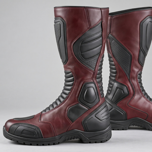Bottes de moto longues en cuir de qualité supérieure, chaussures de moto avec semelle antidérapante, équipement de protection pour les voyages et les trajets sur route - Product Image 5