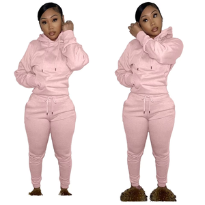 Conjunto Deportivo de Invierno para Mujer al por Mayor, Personalizado con Logotipo Frontal, 100% Algodón, Transpirable, Cintura Elástica, Capucha, Corte Regular, Bolsillos Laterales, Talla XL - Product Image 5