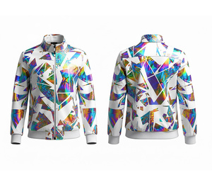 Veste bomber sublimée à fermeture éclair intégrale, vêtements de course et de fitness, chaude, respirante, séchage rapide |   Tailles Hommes Femmes Jeunes - Product Image 1