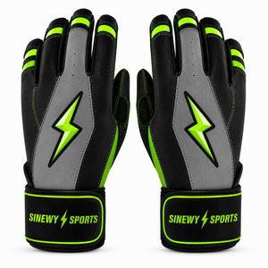 Gants de frappe en cuir SINEWY SPORTS, noir et vert, fermeture auto-agrippante, unisexe, pour adultes, entraînement, rembourrés, durables, respirants - Product Image 1