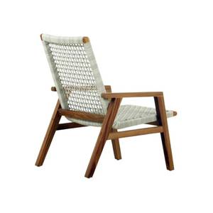 Fauteuil de jardin en teck tressé Saro, chaise longue d'extérieur, fauteuil en bois pour patio, villa, hôtel, balcon - Product Image 3