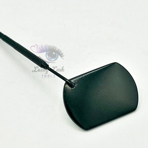 Dark Green Large <b>Rectangle</b> Eyelash Extensions <b>Mirror</b> Custom Logo Private Label Tool Stainless Steel Storage False Eyelashes - Product Image 1