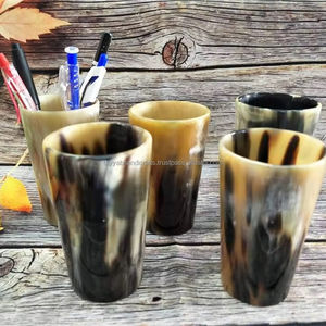Meilleure qualité fabriquée à la main en corne de Viking naturelle verre à liqueur personnalisable Animal médiéval Style nautique Technique polie - Product Image 1