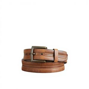 Vintage Style <b>Men's</b> Leather <b>Belt</b> <b>with</b> Steel <b>Buckle</b> Cow Hide Material Fashionable Design Made in India Long Lasting - Product Image 2
