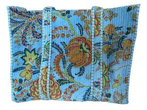 Sac fourre-tout en velours imprimé, sac matelassé imprimé indien, sac de courses durable - Product Image 4