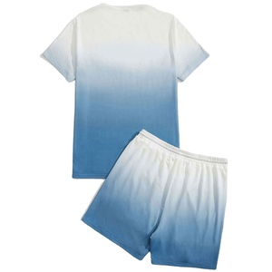 ชุดเสื้อยืดและกางเกงขาสั้นลำลองสำหรับผู้ชาย ไซส์พลัส ระบายอากาศ แห้งเร็ว ผ้าฝ้ายซักแล้ว พิมพ์ลายดิจิตอล สำหรับฤดูใบไม้ร่วง - Product Image 2