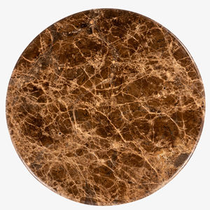 Juego moderno de dos mesas de centro para sala de estar, de madera maciza de acacia, con tapa redonda de mármol y patas plegables. - Product Image 6