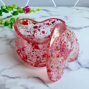 Boîte à bijoux en résine florale artisanale haut de gamme, organiseur décoratif pour bibelots, petite boîte cadeau en résine pour bijoux - Product Image 1