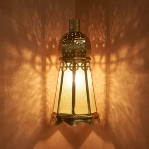 Vintage <b>Iron</b> and Glass Hanging Lantern with Decorative Moroccan Design Ambient Pendant Lighting for Home Garden Patio Elegant - Product Image 5