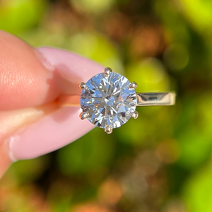 แหวนเพชรทรงกลมคุณภาพสูงที่เพาะเลี้ยงในห้องปฏิบัติการ ทองคำ 14K สีเหลือง สำหรับงานหมั้น งานแต่งงาน งานเลี้ยง ประดับเพชรแบบ Eternity Vermeil - Product Image 6