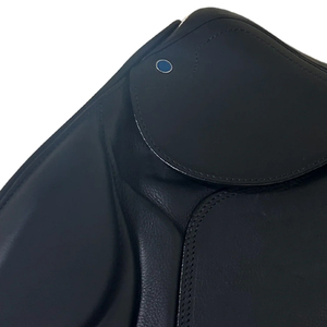 Selle d'équitation anglaise en cuir avec arceau en bois, noire, taille complète - Product Image 5