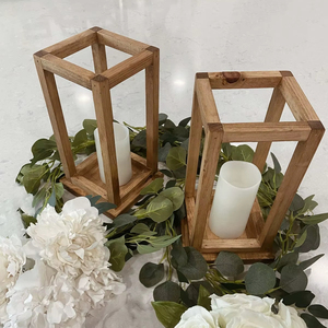 Farol de Madera Decorativo Estilo Rústico Vintage para el Hogar, Sala de Estar, Repisa, Patio, Mesa, Decoración Navideña Festiva - Product Image 1