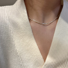 Collier en argent sterling S925 style coréen, design de niche, pierres fragmentées de forme spéciale, style INS, pour clavicule, cadeau de mariage - Product Image 4