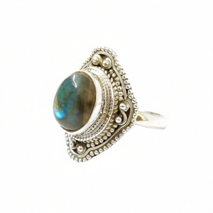 <b>Labradorite</b> Moissanite <b>Ring</b> 7.5 Grams Elegant and Unique Jewelry Piece - Product Image 2