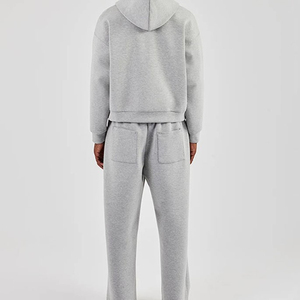 Custom Casual Hooded Men's Tracksuit Heavyweight Windproof Breathable Eco-Friendly <b>Polyester</b>/Cotton Sweatpants Zip <b>Hoodie</b> Solid - Product Image 3