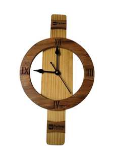 MyPartner Wooden Mechanical Wall <b>Clock</b> Analog Silent Sweep Needle Single Face Minimalist Design Handmade Back School Hanging - Product Image 1