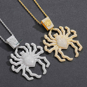 Colgante de Araña Chapado en Oro de Plata 925 con Incrustaciones de Moissanita, Estilo Hip Hop, para Uso Diario - Regalo Unisex - Product Image 3