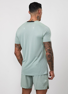 Camiseta Deportiva de Secado Rápido para Hombre, Manga Raglán, Corte Regular, Tejido de Punto, Logotipo Personalizado Bordado, Ropa de Gimnasio OEM - Product Image 6