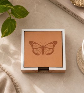 Ensemble de dessous-de-verre en MDF de style luxueux avec motif imprimé en émail papillon, Mads & Pads, antidérapant, réutilisable, sets de table modernes - Product Image 4