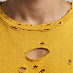 T-shirts déchirés pour hommes, mode streetwear, manches courtes, col rond, t-shirt déchiré pour hommes, 100% coton, vêtements décontractés, t-shirt déchiré pour hommes - Product Image 5