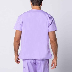 Tenue médicale unisexe respirante, style jogging, pantalon droit gris, ensemble d'uniformes médicaux en toile - Product Image 4