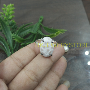 Large Pink Larimar <b>Ring</b> 925 Sterling <b>Silver</b> Handmade Oval Gemstone <b>Ring</b> <b>Statement</b> Jewelry Women Gift Christmas gift for Wife - Product Image 5