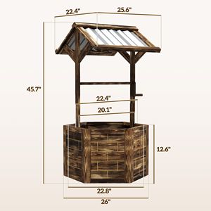 Fioriera Esagonale in Legno con Tettoia Zincata e Vaso da Giardino per Esterni - Product Image 3