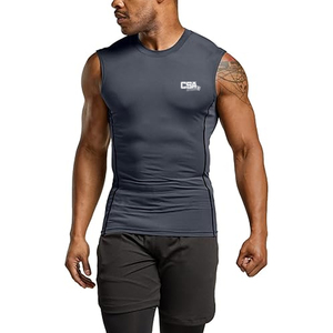 Sleeveless <b>Compression</b> <b>Shirt</b> For Men Lightweight Breathable Quick Dry Active Wear For Daily Use And Sports Activities - Product Image 1