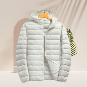 Chaqueta Acolchada de Invierno Personalizada, Talla Grande, Resistente al Viento, con Capucha, Chaqueta Acolchada Informal con Cremallera en Verde Oliva - Product Image 2